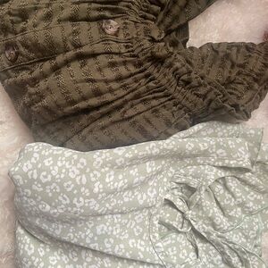 Free Kisses & Express brand  Olive and Mint Blouses Set